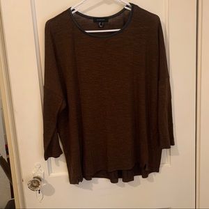 Chocolate brown dolman sleeve top